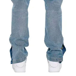 Los pantalones vaqueros más vendidos para hombre, pantalones vaqueros apilados de diseño personalizado, pantalones vaqueros rectos informales para exteriores para hombre, pantalones personalizados para hombre - Product Image 4