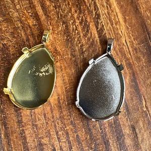 Composants de pendentif en forme de cœur plaqué or 10 carats en argent sterling 925, accessoires de fabrication de bijoux de haute qualité HARI OM - Product Image 4