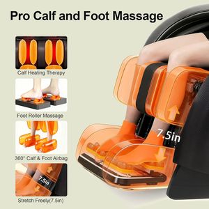 Fauteuil de massage avec mécanisme unique Sync Wave, inclinable à gravité zéro, pour le corps entier, avec fonction de yoga, d'étirement, de contrôle vocal et repose-mollets automatique - Product Image 6