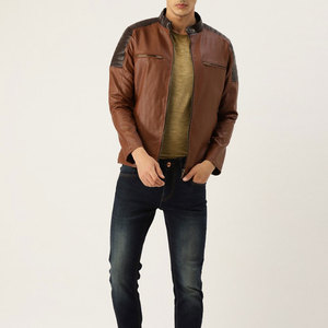 Veste en cuir véritable Street Wear OEM, grande taille, édition limitée, nouvelle arrivée, vente chaude, veste de motard pour homme, col montant, style urbain - Product Image 4