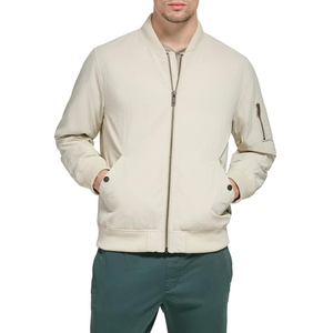 Blousons Bomber de vol coupe-vent blancs de haute qualité pour étudiants Blouson bombardier à fermeture éclair au design personnalisé pour hommes - Product Image 1