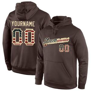 Custom Stitched Brown Vintage EE. UU. Bandera Deportes Pullover Sudadera con capucha - Product Image 1