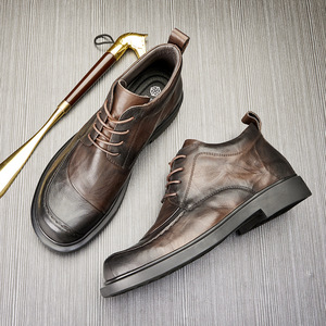 Chaussures décontractées légères avec semelle absorbant la transpiration et structure flexible, chaussures de tous les jours pour hommes, chaussures en cuir - Product Image 3