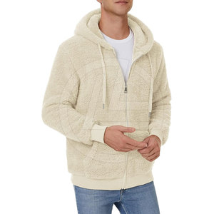 Sudadera con capucha de lana Sherpa para hombre con cierre de cremallera y forro de felpa cálido para clima frío Sudadera con capucha de lana Sherpa con bolsillo de canguro - Product Image 1