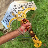 Hache Viking en Acier Carbone Faite à la Main par Steel Craft International - Hache à Double Lame Personnalisée pour l'Extérieur, en Bois Industriel, Type Tomahawk