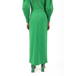 Leather Bodycon Pencil <b>Skirt</b> with Belted Waist for <b>Office</b> Lady - Product Image 5