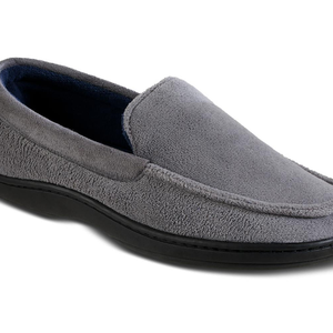 Pantofole da uomo Isotoner Jared Moc-Toe in memory foam, grigie, taglia L - Product Image 3