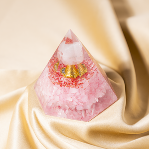 Pirámide de Cuarzo Rosa Orgone con Globo, Atractiva y de Alta Calidad, para Meditación y Decoración, Venta al Por Mayor - Product Image 4