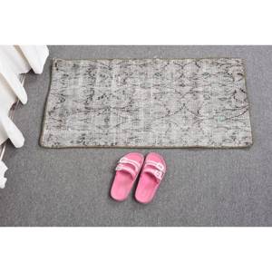 Alfombra de lana turca moderna Vintage de 1,5x2,9 pies, tejido plano de retazos gris y azul para decoraciones de sala de estar, respaldo de látex para pasillo - Product Image 5