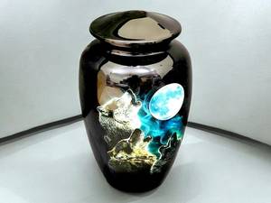 Wolf <b>Urn</b> 3 Wolves Cremation Funeral and Memorial <b>Urn</b> for <b>Pet</b> <b>Ashes</b> Holds up to 200 Lbs Affordable <b>Urn</b> for <b>Ashes</b> - Product Image 5