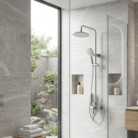 Ensemble de douche mural en laiton poli électrolytique, 3 modes, avec filtre à eau, pour appartement, salle de bain, baignoire, mitigeur de douche