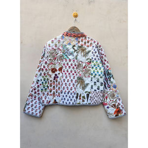 Bohème Kantha Patchwork veste matelassée cousue à la main artisanat indien traditionnel confortable coton remplissage tissé tissage - Product Image 6