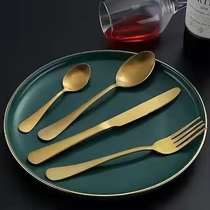 Elegante Juego de Cubiertos de Metal para Hogar, Hotel, Restaurante, Bodas, Color Dorado, Diseño Moderno, Juego de Cubiertos con Cucharas, Tenedores y Cuchillos - Product Image 3