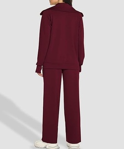 Ensemble deux pièces de haute qualité pour femmes, veste et pantalon long, couleur personnalisée légère, coupe classique - Product Image 2