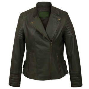 Vente en gros d'usine Personnalisable Respirant Tissé Slim Fit Veste de moto en cuir PU marron de grande taille pour femmes avec doublure en satin - Product Image 4
