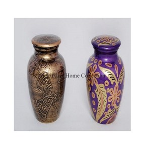 Set of 2 Metal Luxurious Design Funeral <b>Casket</b> <b>Ashes</b> Urns and Pots Minimalist Small Design Latest Arrival Custom Color Shade - Product Image 1
