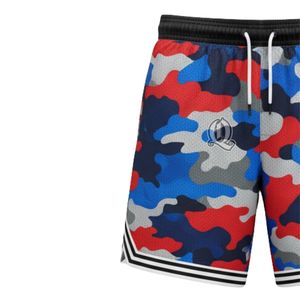 Custom Camo Print Basketball <b>Shorts</b> Red Blue Gray Sublimated Mesh Polyester Sportswear with Drawstring Waistband - Product Image 4