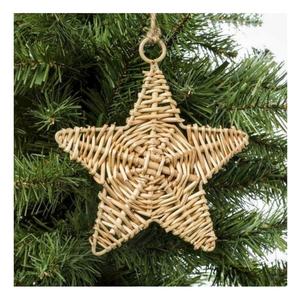 Ornements de Noël en rotin exquis pour arbre suspendu ornements de Noël en rotin tissés à la main rustiques décor à la maison en vrac - Product Image 4