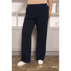 Pantalon basique coupe décontractée grande taille bleu marine - Product Image 6