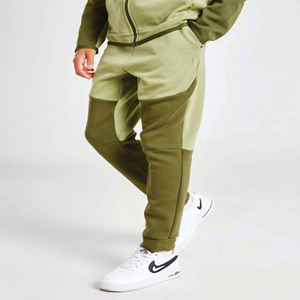 Logo de marque personnalisé 69% coton 31% polyester vert garçons Tech polaire survêtement fermeture éclair complète à capuche Joggers pantalons de survêtement survêtement - Product Image 2