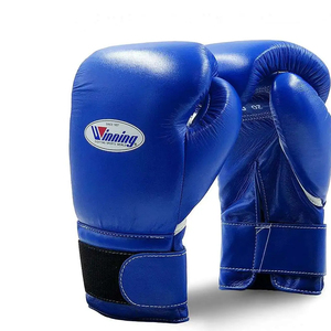 ถุงมือต่อยมวยซ้อมมวยหนังแท้สำหรับมวยไทยสีฟ้า - Product Image 5