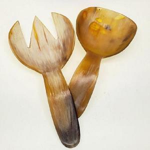 Corne de Offre Spéciale Outils À Salade À La Main Poignée Cuillère Fourchette Corne Artisanale Poli Salade Serveur Ustensiles De Cuisine Vaisselle Salade Serveur - Product Image 3