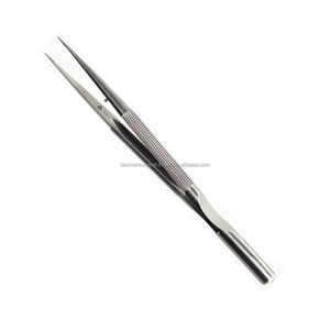 Micro pince chirurgicale Davicon ENT en acier inoxydable de haute qualité 15cm 0.3mm poignée ronde coudée - Product Image 4
