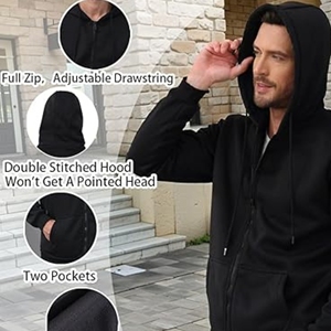 Conjunto de chándal deportivo informal de 2 piezas de alta calidad para hombre, de manga larga Sudadera con capucha, tejido transpirable de invierno - Product Image 5