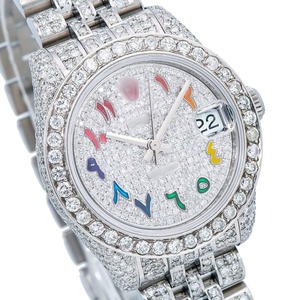 Export Quality White Iced Out Mossinate Diamond <b>Watch</b> with Stainless Steel <b>for</b> Mens and <b>Womens</b> Available <b>for</b> Affordable Price - Product Image 2