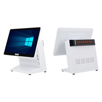 Terminal de point de vente 15,6 pouces, système de point de vente pour magasin de détail, processeur Intel Core i3, Windows 7/8/10, blanc/noir, écran unique, imprimante