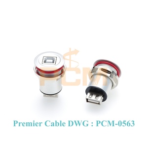 Adaptateur USB B vers un port de montage sur panneau encastré connecteur rond en aluminium USB 2.0 convertisseur femelle à femelle pour <span class=keywords><strong>câble</strong></span> de données - Product Image 3