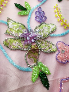 Tela de Punto de Alta Densidad con Cuentas y Bordado a Mano, Tejido de Punto Cruzado para Uso en Accesorios - Product Image 4