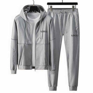 Conjunto Deportivo de 2 Piezas para Hombre, Sudadera con Capucha y Cremallera, Pantalones Deportivos, Estampado de Moda Factory 2026, Estilo Casual para Fitness - Product Image 1