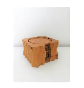 Walnut Coasters High Quality Wooden coaster Handicraft square & Round Shaped Wood coaster by Crescent Crafts - Product Image 2