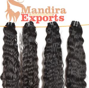 Venta al por mayor 100% Raw Temple Virgin Extensiones de cabello indio Mejor calidad Paquetes de trama doble con estilo de onda natural Cutícula alineada - Product Image 4