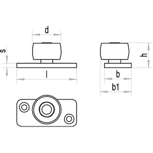Rodillo Guía de Acero Galvanizado 459 PL con Rodillo de Plástico Amarillo para Tapetes de Puerta, Producto HELM - Product Image 3