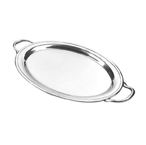 Plato de servir redondo y ovalado de metal de primera calidad, ideal para cenas en casa, fiestas, bodas y ocasiones festivas. - Product Image 4