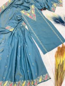 ชุดผ้าชิมเมอร์สุดหรู3ชิ้นลายแฟนซีพร้อมพาลาซโซและดูแมท - Product Image 3