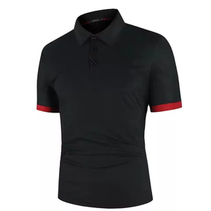 2024 nuevas camisetas de poliéster de manga larga para hombres de alta calidad Oem venta al por mayor Polo de Golf patrón sólido cuello redondo cuello de moda - Product Image 2