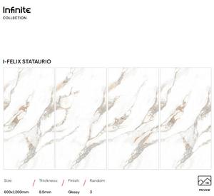 Azulejos de Porcelana Pulida de Primera Calidad, 600x1200 mm, Blanco con Vetas Grises, Textura Sólida, Únicos para Uso Comercial, en el Hogar, en Pasillos y Exteriores - Product Image 2