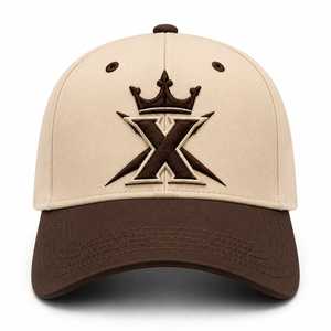 Gorra de Béisbol Deportiva de Lujo Premium Crown X, Bordada, con Bordado 3D Personalizado y Hebilla Plateada/Cobre para Pesca y Ciclismo - Product Image 1