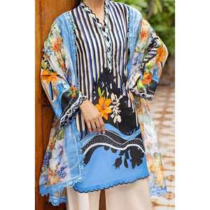 Ensemble 3 pièces non cousu pour femme en tissu imprimé avec dupatta en coton papier, collection PC-52002 - Product Image 2