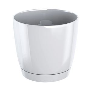 Vaso per Fiori Rotondo in Plastica Coubi P Bianco 24 (Lunghezza) x 24 (Larghezza) x 22 (Altezza) cm - Product Image 1