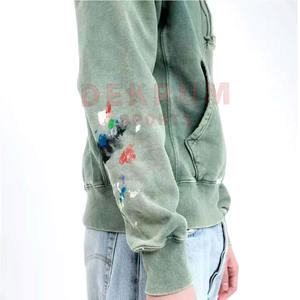 Mejor Precio en Línea: Sudaderas con Capucha de Moda con Lavado Ácido y Diseño de Cremallera, Estampado Digital, Teñido Liso para la Temporada de Invierno - Product Image 2