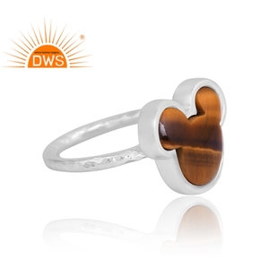 Anillo de piedras preciosas amarillas de ojo de tigre Natural de Plata de Ley 925, joyería personalizada para mujer, regalo para ella - Product Image 4