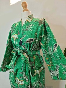 Chaqueta Kantha Estilo Japonés, Kimono Safari Unisex de Verano con Estampado de Jungla, Suministro al por Mayor para Baño - Product Image 5