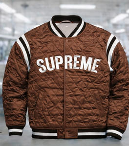 <b>Men</b> Quilted Bomber <b>Jacket</b> Lightweight Padded Varsity <b>Jacket</b> with Ribbed Collar, Zipper Closure Casual Winter Outerwear Wholesale - Product Image 1