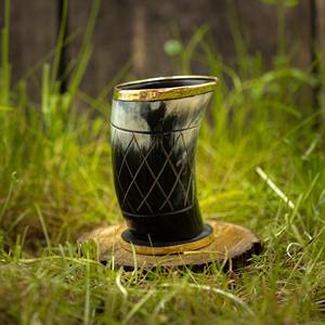 Verre à boire en corne de buffle naturelle, fait à la main, poli, style viking, écologique, durable, imperméable, vaisselle en corne - Product Image 2