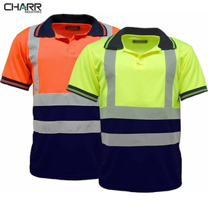 โพลีเอสเตอร์100% Hi Vis ชั้น3ถนนความปลอดภัยแขนสั้นเสื้อยืดสูง Viz ทัศนวิสัยเสื้อโปโลสีดำ - Product Image 4