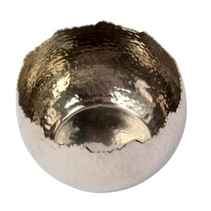 Piédestal en aluminium argenté moderne bol décoratif bol à chocolat pour la maison et la décoration de table bol à dessert élégant et élégant - Product Image 3